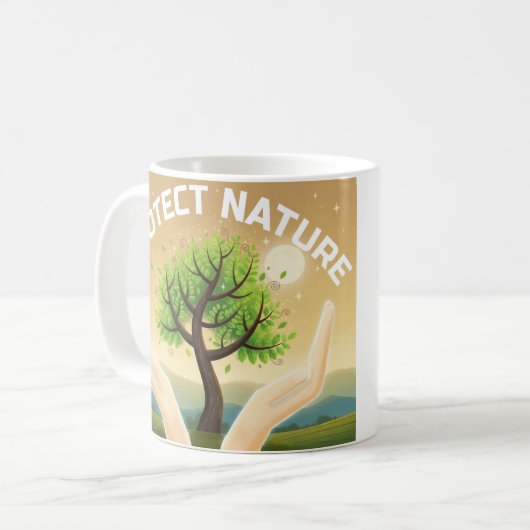 Bescherm de Natuur - Mystieke Tree of Life Design Koffiemok (Voorkant links)
