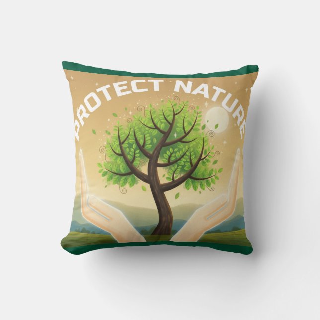 Bescherm de Natuur - Mystieke Tree of Life Design Kussen (Voorkant)