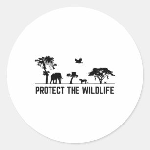 Bescherm de Natuur van de Wildlife Safari Animal C Ronde Sticker