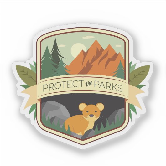 Bescherm de parken Pika Sticker (Voorkant)