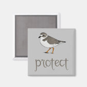Bescherm de Piping Plover-vogel Magneet (Voorkant / Achterkant)