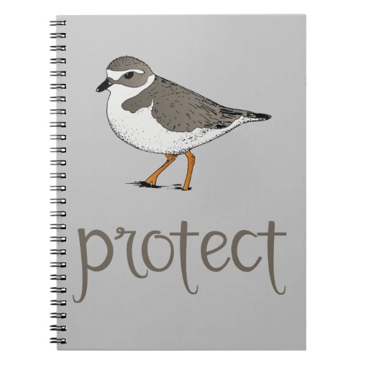 Bescherm de Piping Plover-vogel Notitieboek (Voorkant)