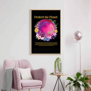 BESCHERM DE PLANEET DE AARDE Earth Day Art Poster