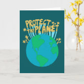BESCHERM DE PLANEET Eco Green Save Earth Kaart (Gele Bloem)