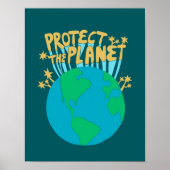 BESCHERM DE PLANEET ZORG VOOR EARTH Eco Green Art Poster (Voorkant)