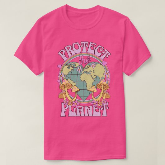 Bescherm de Planet Retro Earth Day T-shirt (Design voorkant)