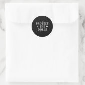 Bescherm de poppen _1 ronde sticker (Tas)