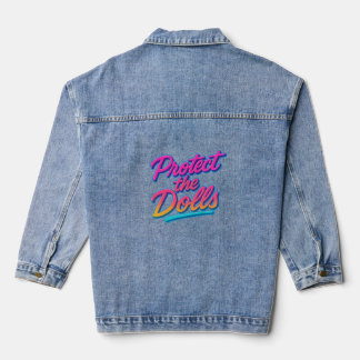 Bescherm de Poppen Neon Retro Kunst Denim Jacket