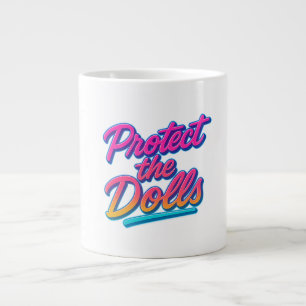 Bescherm de Poppen Neon Retro Kunst Grote Koffiekop