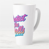 Bescherm de Poppen Neon Retro Kunst Latte Mok (Rechterhoek)