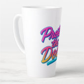 Bescherm de Poppen Neon Retro Kunst Latte Mok (Linkerhoek)