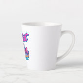 Bescherm de Poppen Neon Retro Kunst Latte Mok (Rechts)