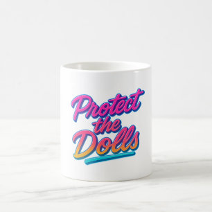 Bescherm de Poppen Neon Retro Kunst Magische Mok