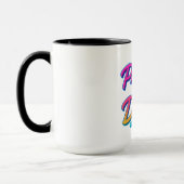 Bescherm de Poppen Neon Retro Kunst Mok (Links)