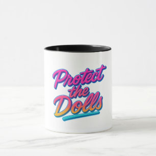 Bescherm de Poppen Neon Retro Kunst Mok