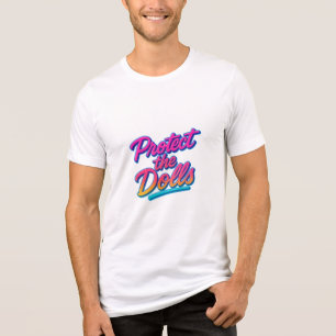 Bescherm de Poppen Neon Retro Kunst Tri-Blend Shirt