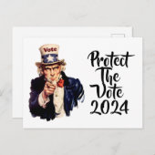 Bescherm de stemming 2024 briefkaart (Voorkant / Achterkant)