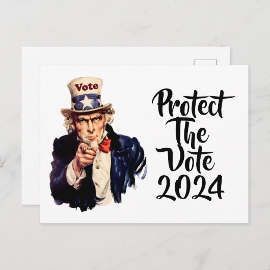 Bescherm de stemming 2024 briefkaart (Voorkant / Achterkant)