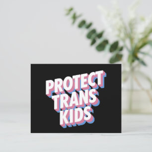 Bescherm de trans-Kinder LHBTI+ rechten Pride Maan Briefkaart