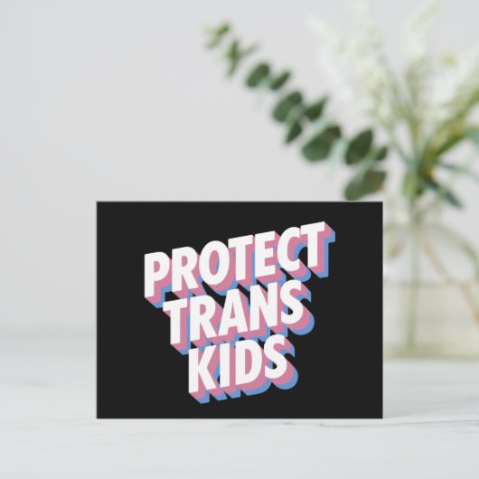 Bescherm de trans-Kinder LHBTI+ rechten Pride Maan Briefkaart (Staand voorkant)