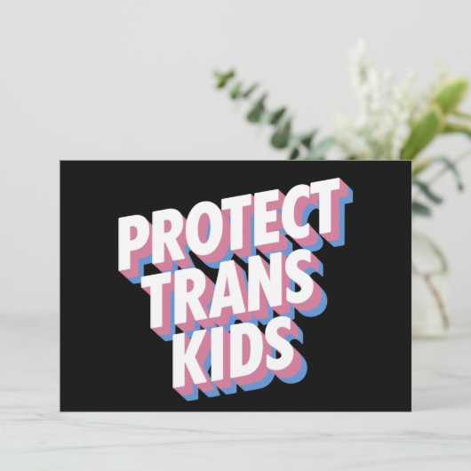 Bescherm de trans-Kinder LHBTI+ rechten Pride Maan Kaart (Staand voorkant)