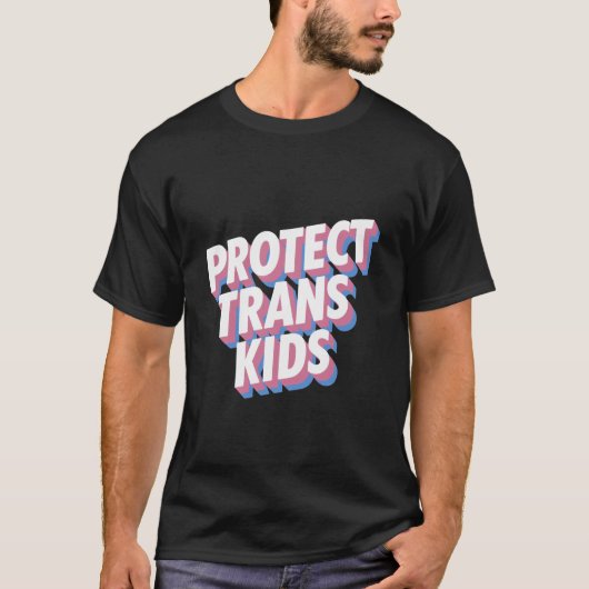 Bescherm de trans-Kinder LHBTI+ rechten Pride Maan T-shirt (Voorkant)
