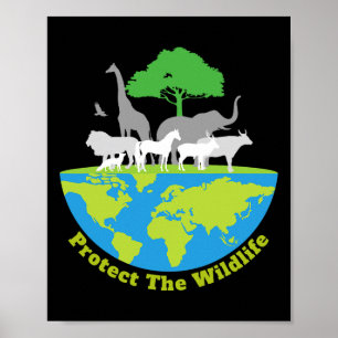 Bescherm de Wildlife Natuur Earth Day Save Safari Poster