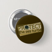 Bescherm de Zee schildpad Ronde Button 5,7 Cm (Voorkant /achterkant)