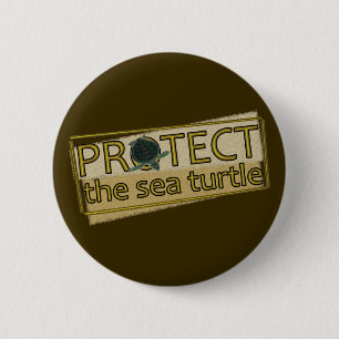 Bescherm de Zee schildpad Ronde Button 5,7 Cm