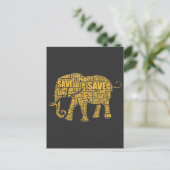 Bescherm dieren met behulp van de olifant Safari E Briefkaart (Staand voorkant)