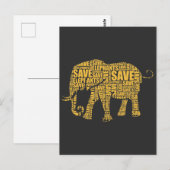 Bescherm dieren met behulp van de olifant Safari E Briefkaart (Voorkant / Achterkant)