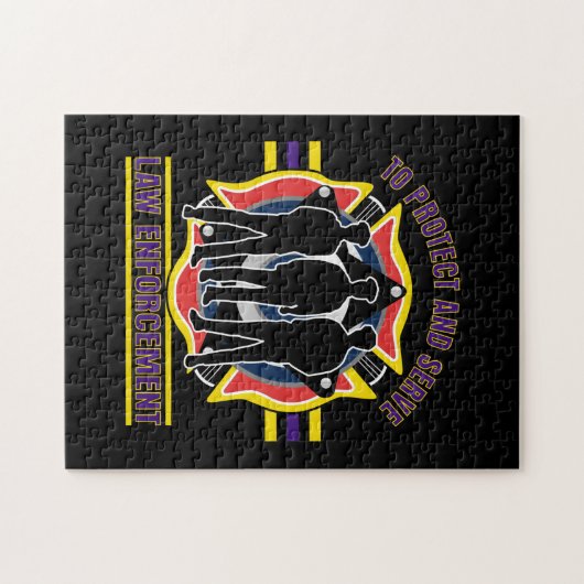 Bescherm en bedien politie legpuzzel (Horizontaal)