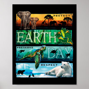 Bescherm en bescherm Respect Earth Day Poster