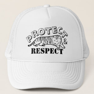 Bescherm en respecteer de tijger van het wilde lev trucker pet