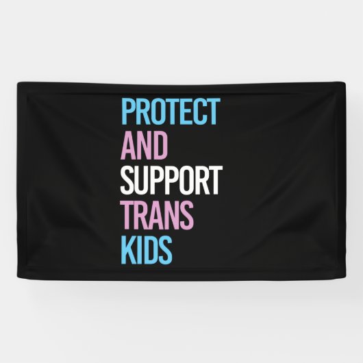 Bescherm en steun transkinderen spandoek (Horizontaal)
