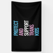 Bescherm en steun transkinderen spandoek (Verticaal)