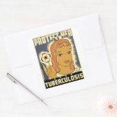Bescherm haar tegen tuberculose vierkante sticker (Envelop)