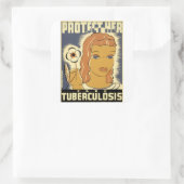 Bescherm haar tegen tuberculose vierkante sticker (Tas)