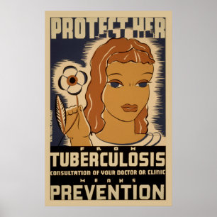 Bescherm haar tegen tuberculose  WPA-gezondheid Poster
