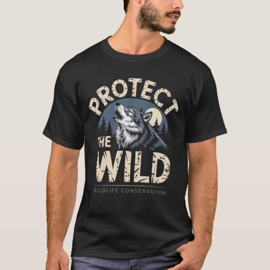 Bescherm het behoud van de wilde wolf t-shirt (Voorkant)