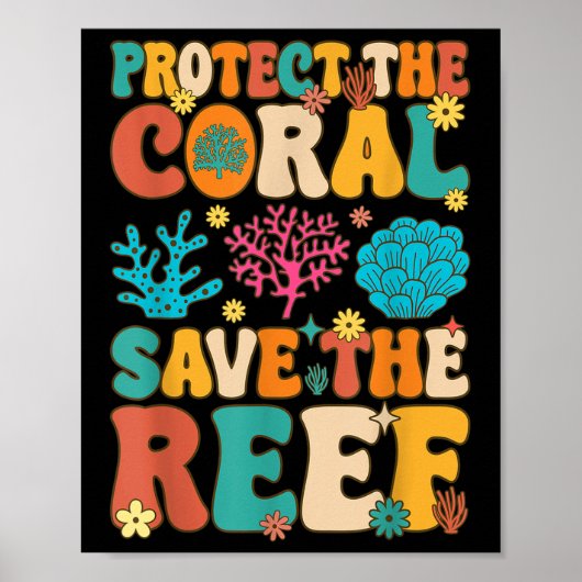 Bescherm het koraal Red het koraalrif A Poster (Voorkant)