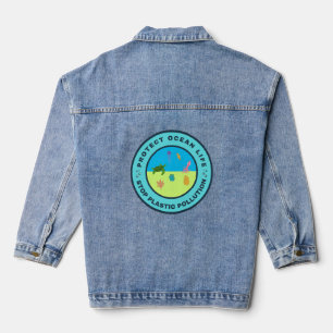 Bescherm het leven in de oceaan denim jacket