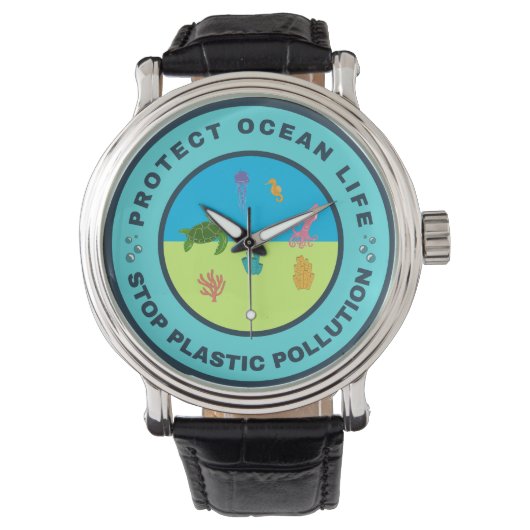 Bescherm het leven in de oceaan horloge (Voorkant)