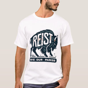 Bescherm het openbare land  bizon Weersta Graphic T-shirt
