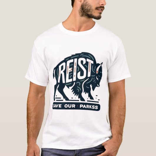 Bescherm het openbare land bizon Weersta Graphic T-shirt (Voorkant)