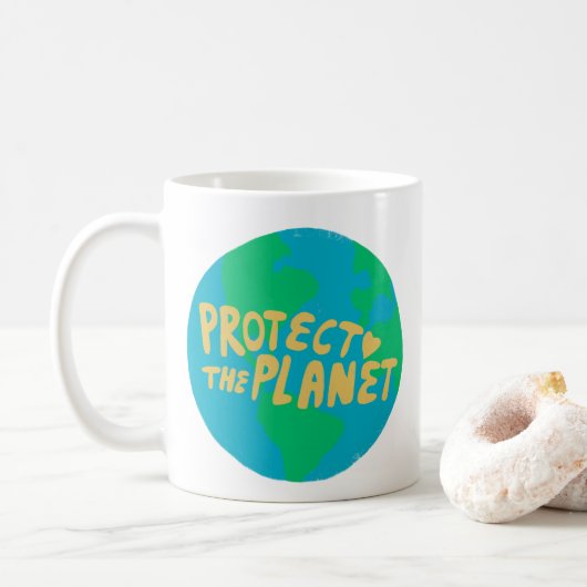 BESCHERM HET PLANET ZORG AARDE Eco Green Koffiemok (Met donut)