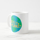 BESCHERM HET PLANET ZORG AARDE Eco Green Koffiemok (Voorkant links)