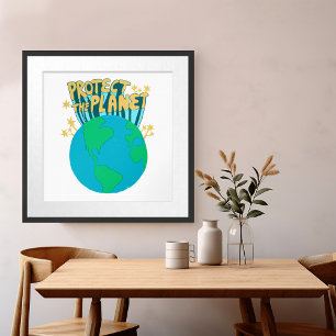 BESCHERM HET PLANET ZORG AARDE Eco Green Poster