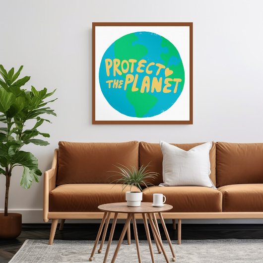 BESCHERM HET PLANET ZORG AARDE Eco Green Poster