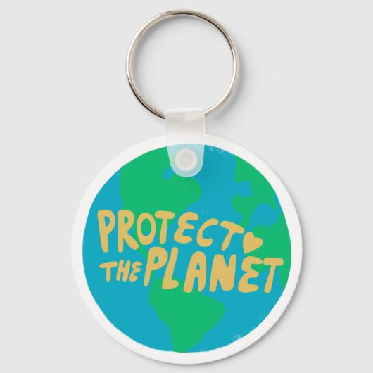 BESCHERM HET PLANET ZORG AARDE Eco Green Sleutelhanger (Voorkant)